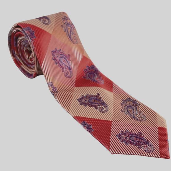 Henri Picard Multi‎ Color Paisley Tie - Picture 1 of 5